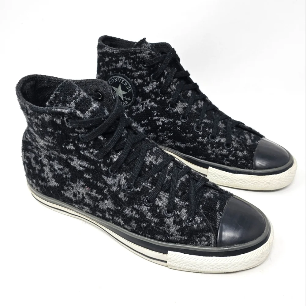 Converse AllStar Chuck Taylor Sneakers Black Grey RARE Knit Sweater Men Size 6.5 - Picture 12 of 12